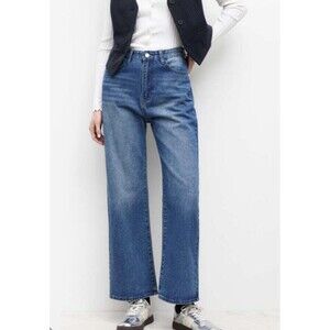 Cider Denim Mid Rise Solid Straight Leg Jeans Size 28X29 Casual Relaxed (Small)